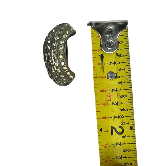 Art Deco Half Hoop Set of 2 Rhinestone Brooches - Picture 8 of 13